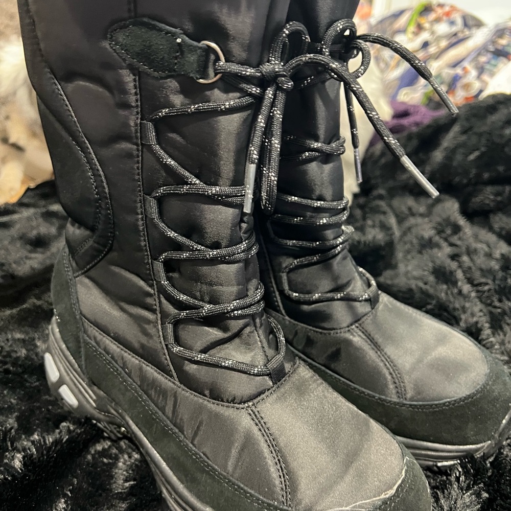Skechers Black Winter Rain Boots Waterproof Insulated